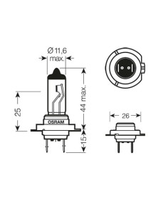 Lampara 12v h7 px26d 55 (larga duracion) 2