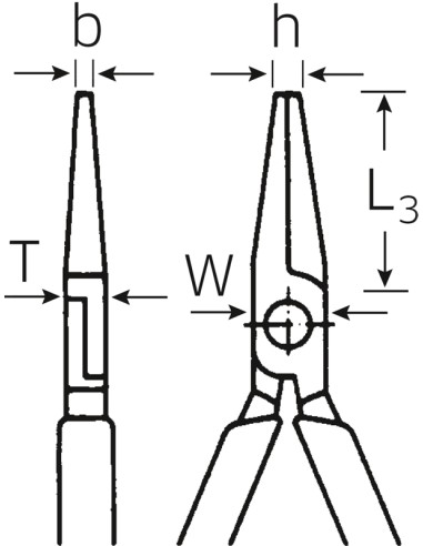 Alicates de pinza recta semirredonda (Alicates de aguja) 6536 - Stahlwille