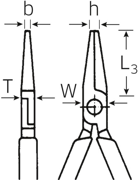 Alicates de pinza recta semirredonda (Alicates de aguja) 6536 - Stahlwille