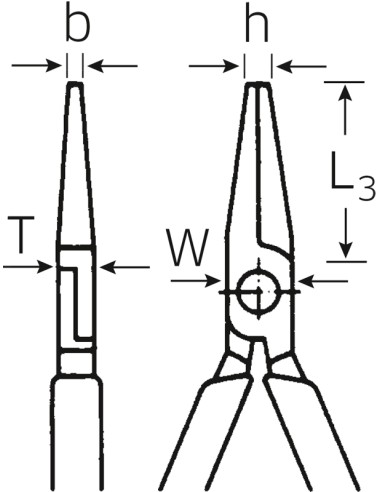 Alicates de pinza semirredonda de mecánico (Alicates garajista) 6533 - Stahlwille