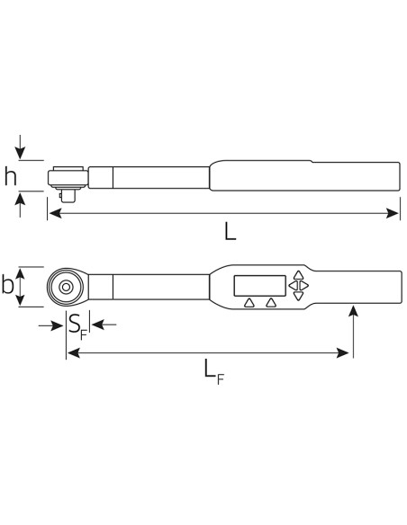 Llave dinamométrica electrónica Sensotork con el útil acoplable carraca reversible 712R/6 - Stahlwille
