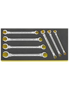 7 Llaves de dos bocas en estrella en bandeja TCS TCS 24/7, 8x10-19x22 mm - Stahlwille