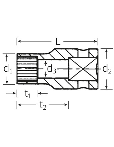 Boca de llave de vaso Spline-Drive 45aPSP - Stahlwille